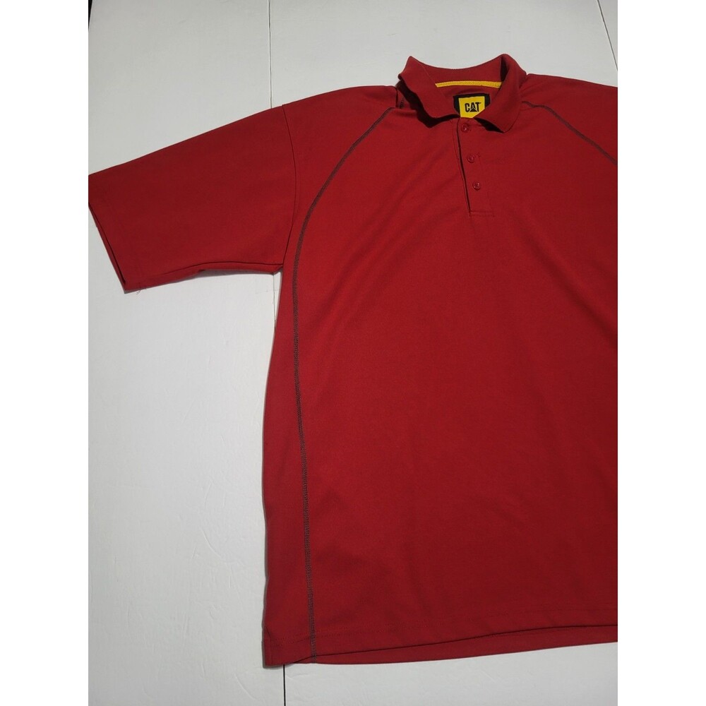 (#L1) CAT Caterpillar Short Sleeve Polo Shirt Men’s Size XXL RED Workwear